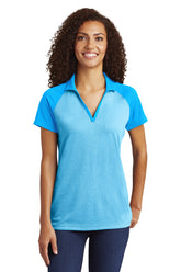 Sport-Tek  ®  Women's PosiCharge  ®  RacerMesh  ®  Raglan Heather Block Polo. LST641